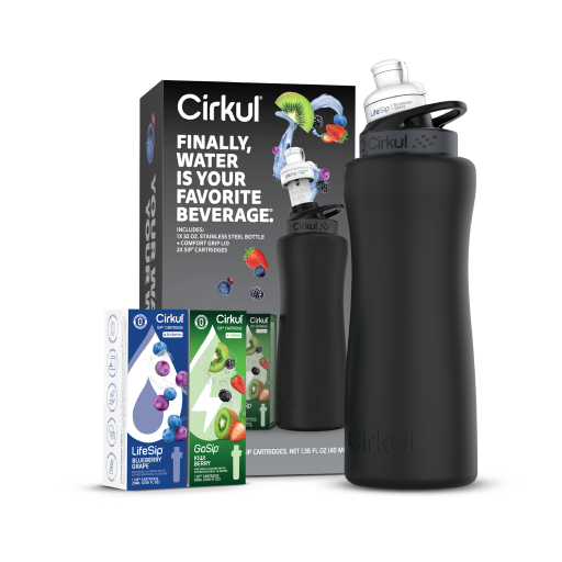 32oz. Matte Black Stainless Steel Bottle Starter Kit N2
